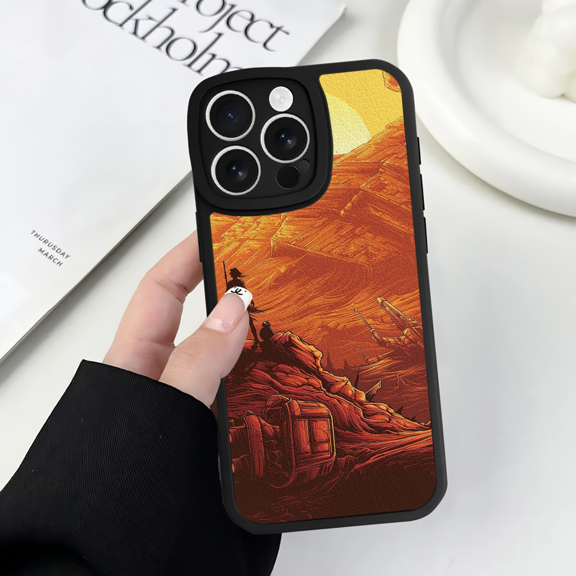 （画像用） スター・ウォーズ Star Wars 【iPhone 16シリーズ対応】シリコンスマホケース（レザー調） 材質：シリコン